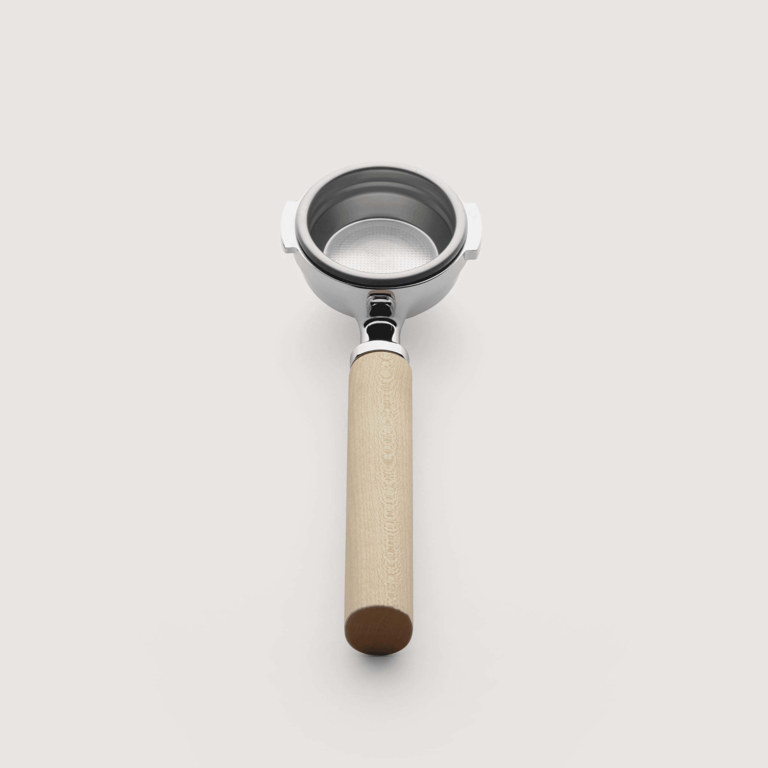 LIGRE Bottomless Siebträger mit stilvollem Ahornholzgriff für Espresso-Experten.